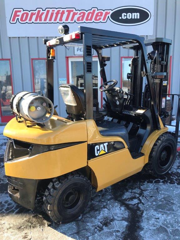 Yellow cat forklift with 186" lift height for sale